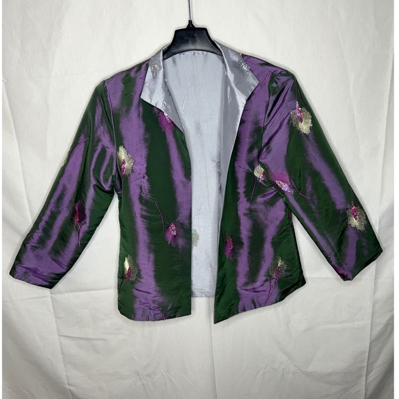 Patchington Jackets & Blazers - Patchington Womens Reversible Sequins peacock pattern blazer